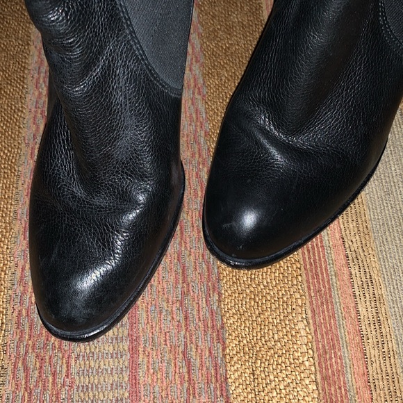 Corso Como Black stacked wedge ankle booties - Picture 6 of 8